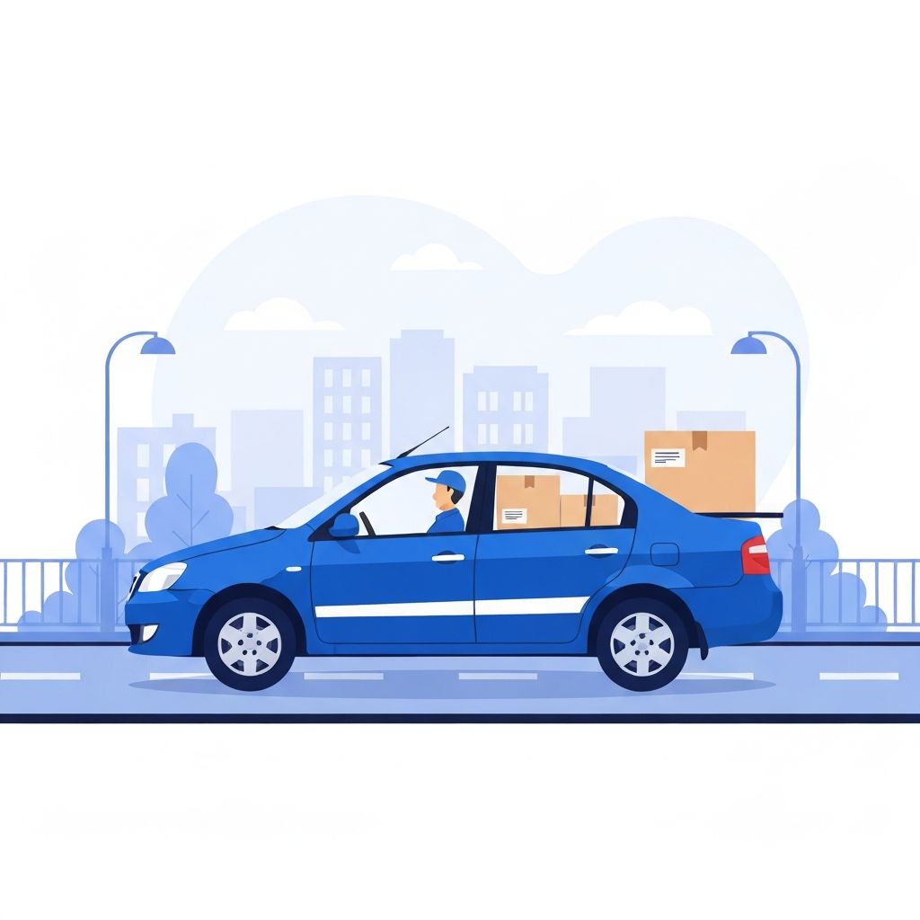 Illustration of a car for deliveries