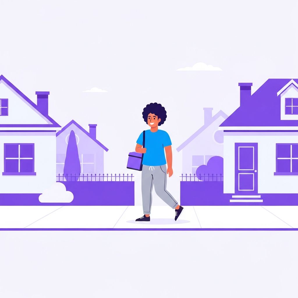 Illustration of a person walking for nearby deliveries